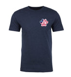 American Flag Left Chest Paw Print Unisex 4th of July T Shirts
