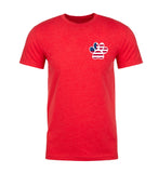 American Flag Left Chest Paw Print Unisex 4th of July T Shirts - Mato & Hash