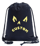 Angry Jack o Lantern Custom Cotton Halloween Drawstring Bag