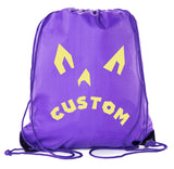 Angry Jack o Lantern Custom Polyester Halloween Drawstring Bag - Mato & Hash