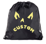 Angry Jack o Lantern Custom Polyester Halloween Drawstring Bag