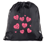 Anti Valentine's Day Candy Hearts Polyester Drawstring Bag