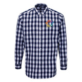 Artisan Collection by Reprime Men's Mulligan Check Long-Sleeve Cotton Shirt Embroidery - Mato & Hash