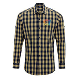 Artisan Collection by Reprime Men's Mulligan Check Long-Sleeve Cotton Shirt Embroidery