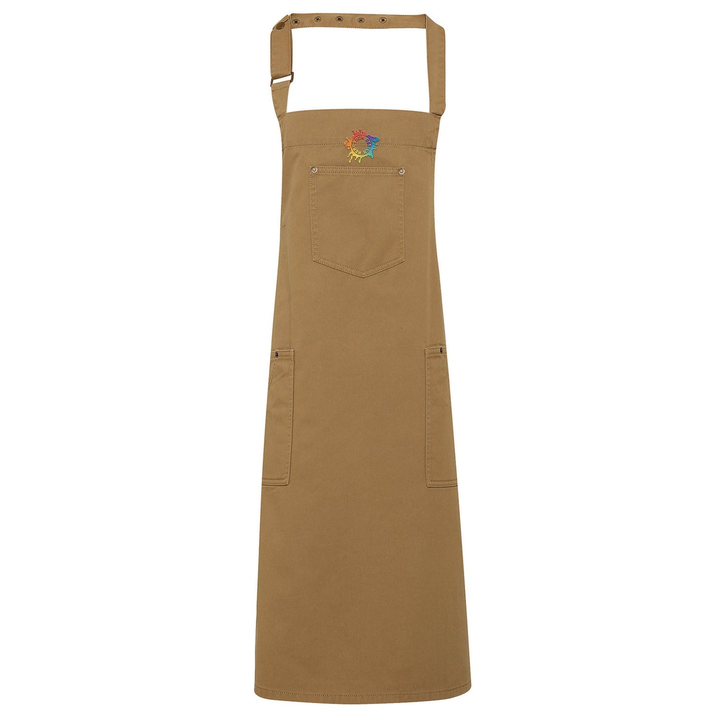 Artisan Collection by Reprime Unisex Cotton Chino Bib Apron Embroidery - Mato & Hash