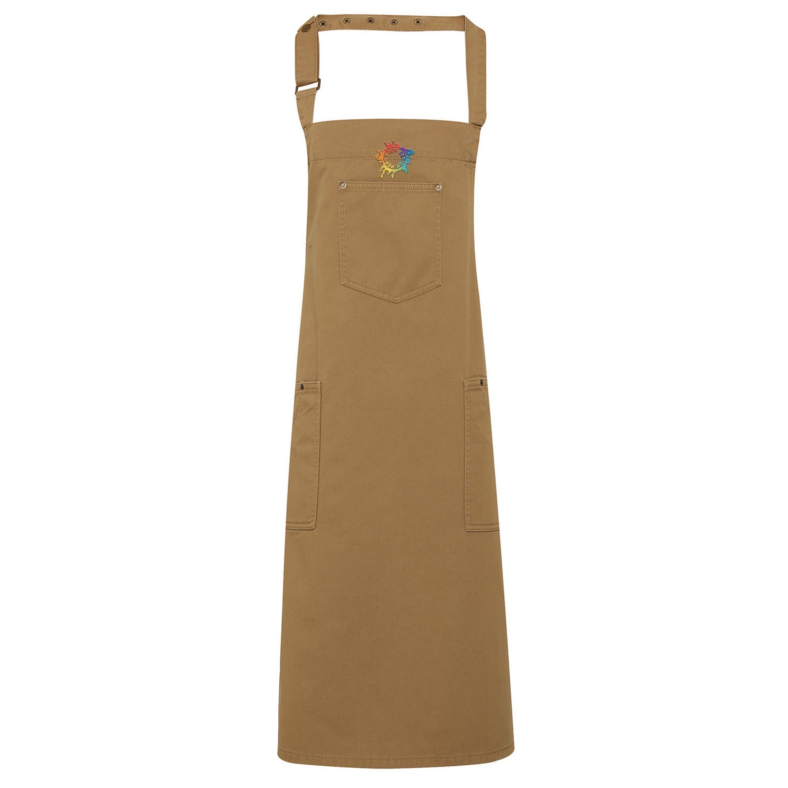 Artisan Collection by Reprime Unisex Cotton Chino Bib Apron Embroidery - Mato & Hash