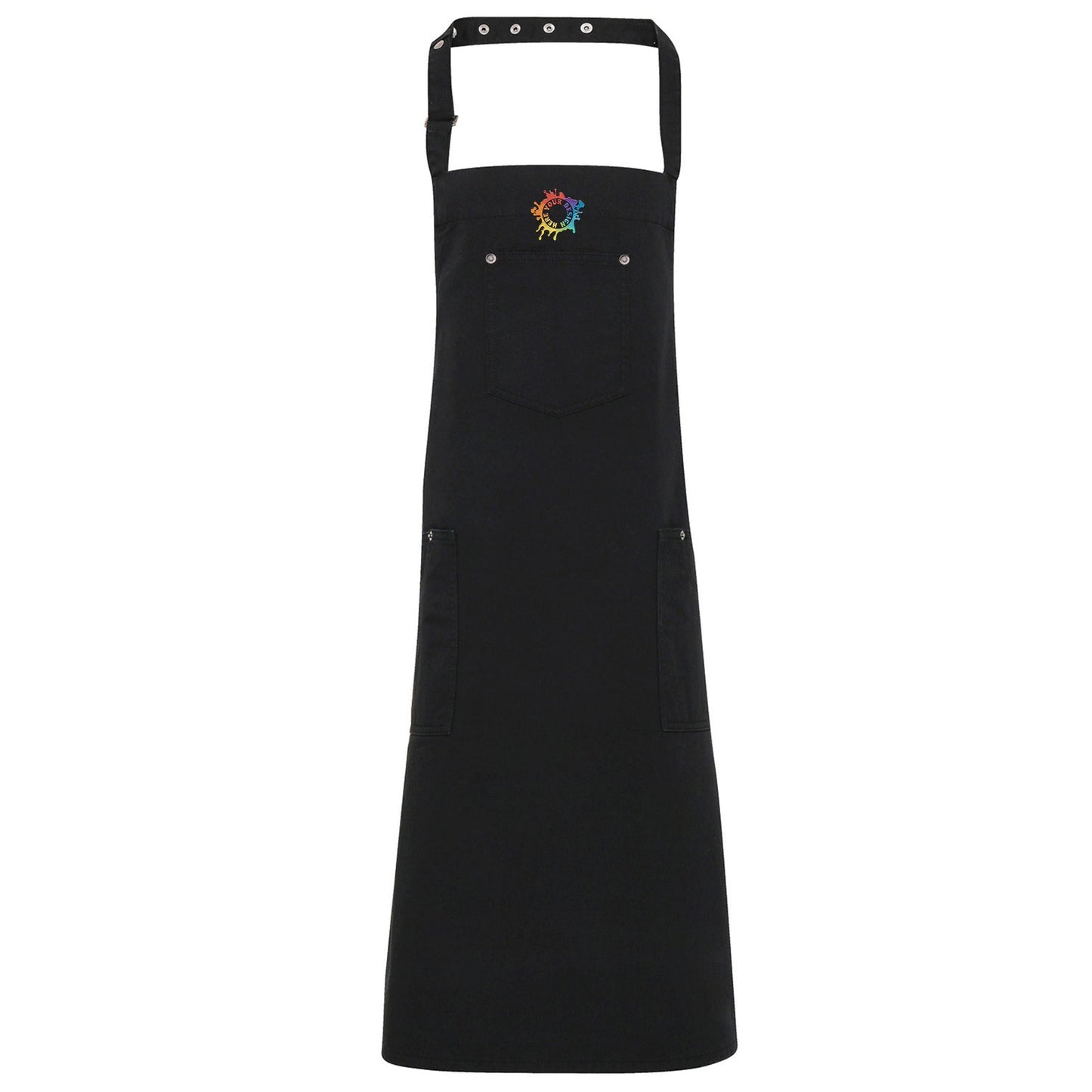 Artisan Collection by Reprime Unisex Cotton Chino Bib Apron Embroidery - Mato & Hash