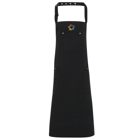 Artisan Collection by Reprime Unisex Cotton Chino Bib Apron Embroidery - Mato & Hash