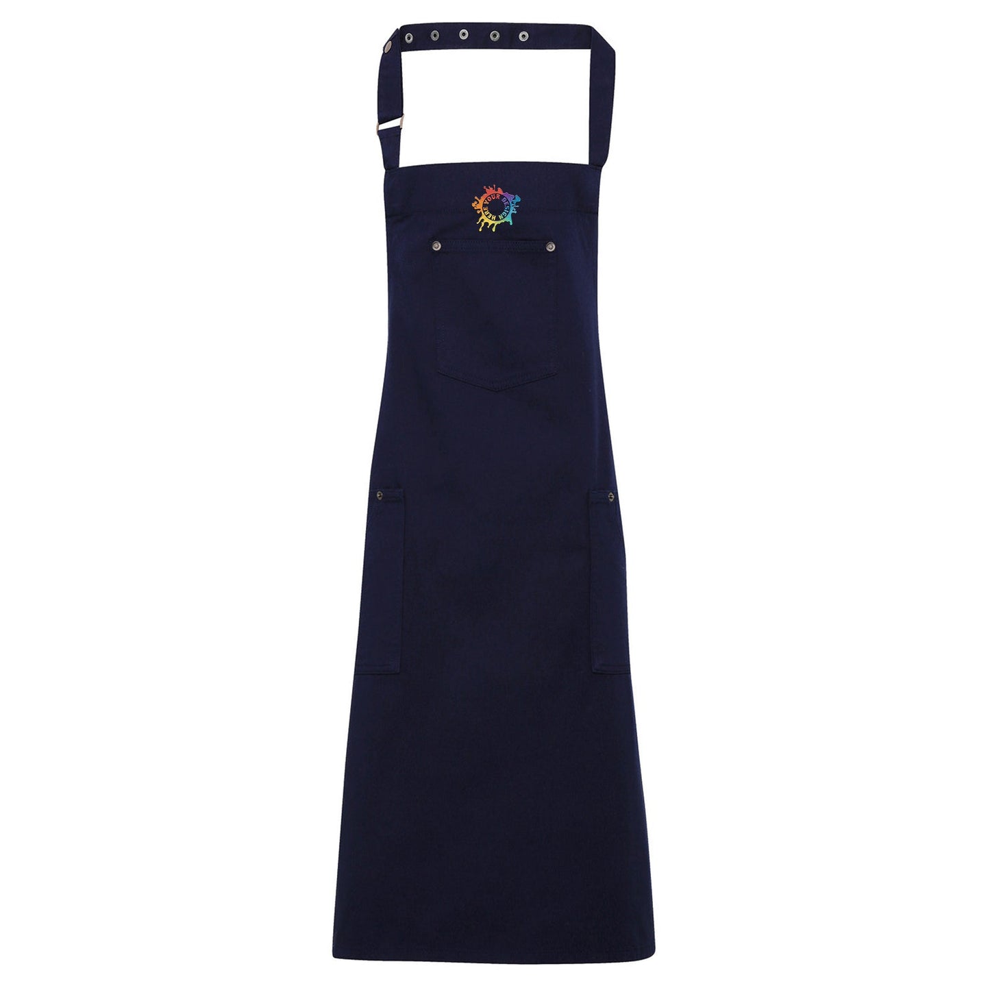 Artisan Collection by Reprime Unisex Cotton Chino Bib Apron Embroidery - Mato & Hash