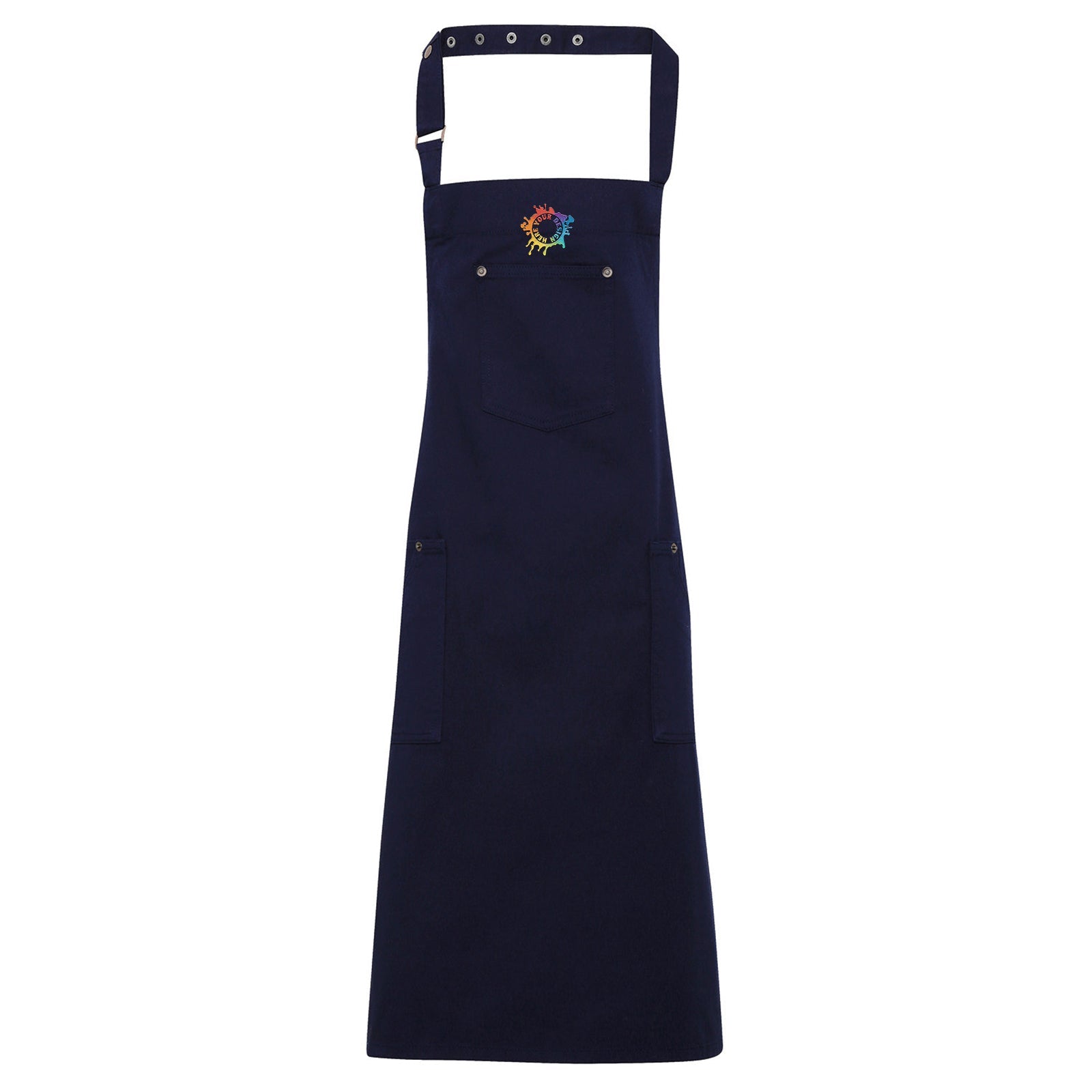 Artisan Collection by Reprime Unisex Cotton Chino Bib Apron Embroidery - Mato & Hash