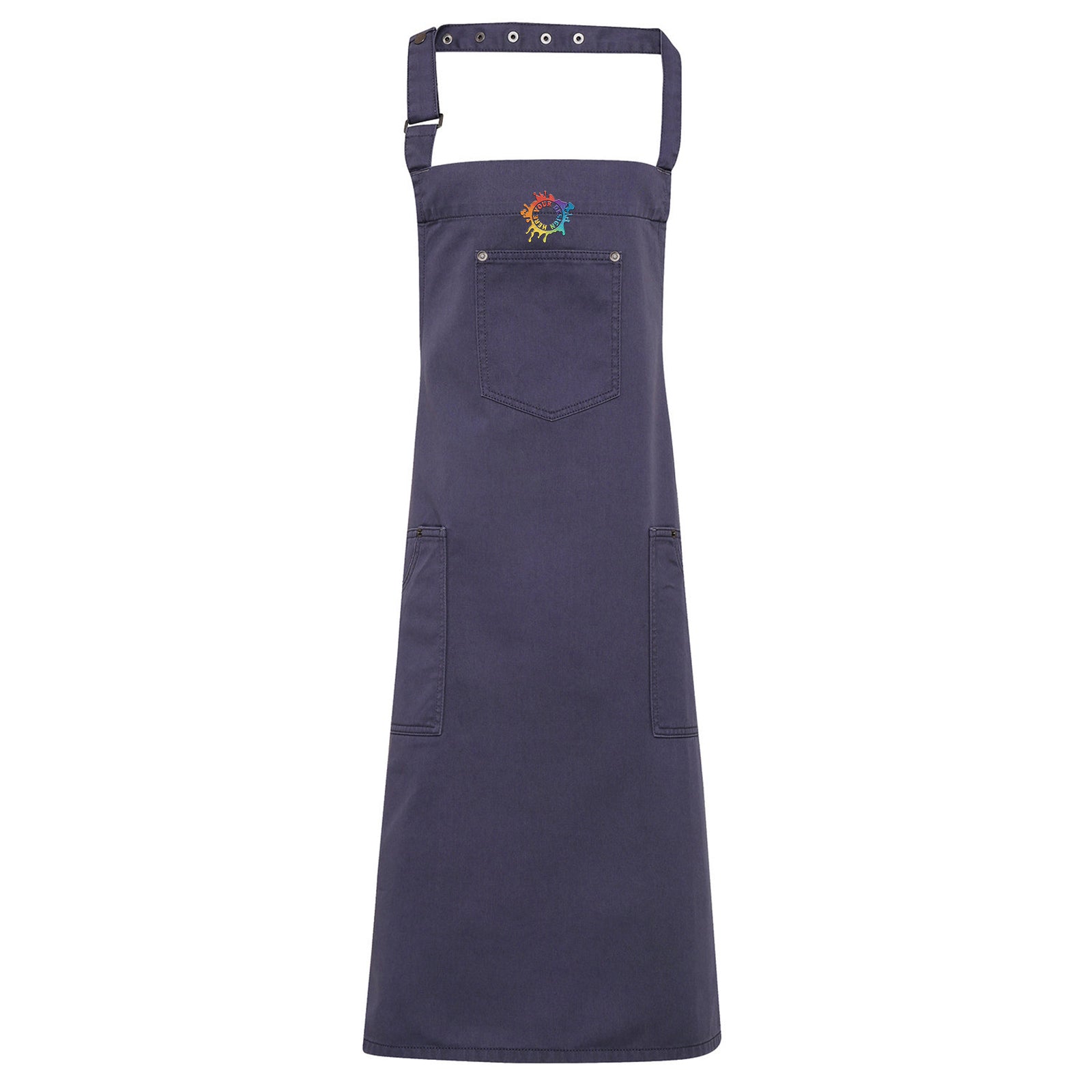 Artisan Collection by Reprime Unisex Cotton Chino Bib Apron Embroidery - Mato & Hash