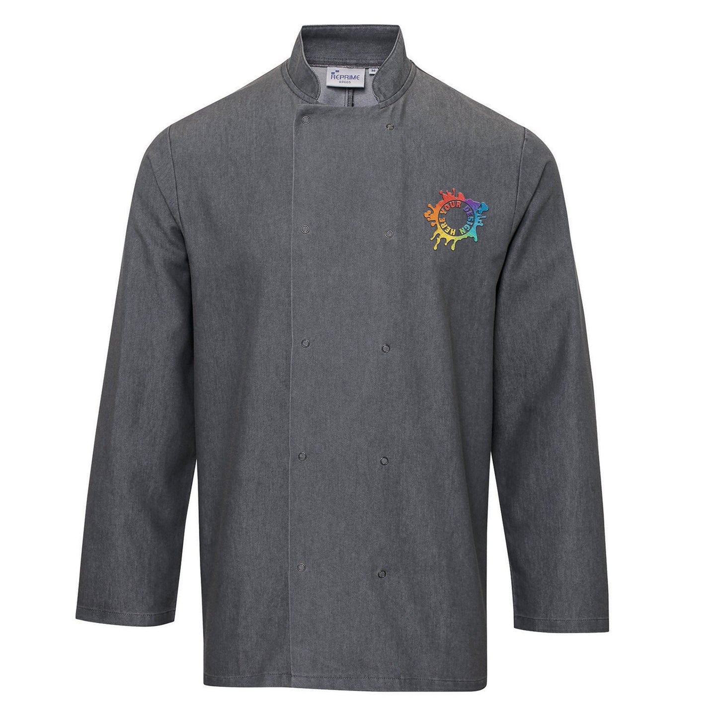 Artisan Collection by Reprime Unisex Denim Chef's Coat Embroidery - Mato & Hash