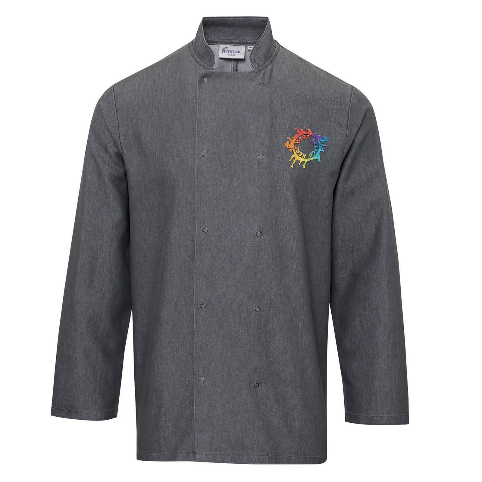 Artisan Collection by Reprime Unisex Denim Chef's Coat Embroidery - Mato & Hash