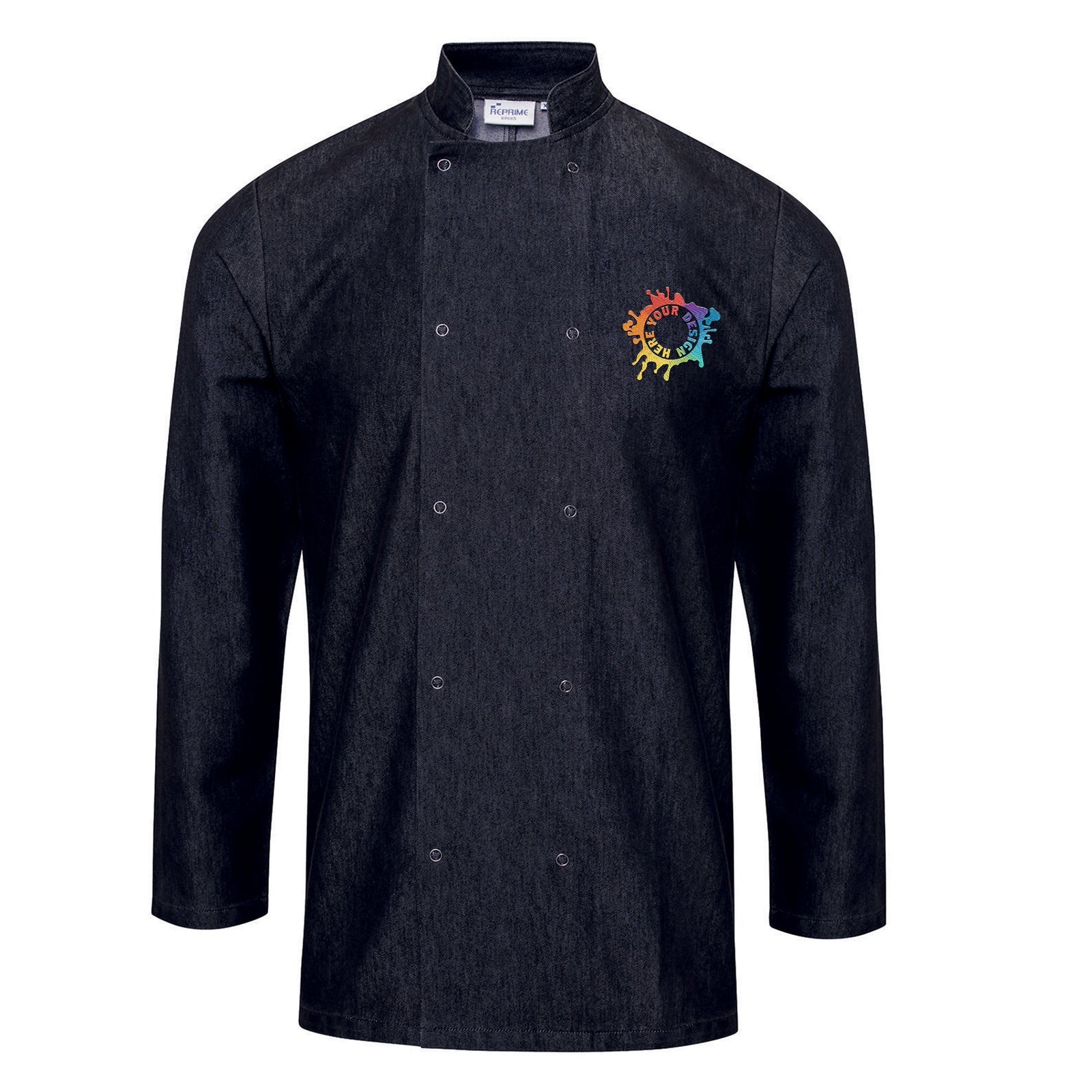 Artisan Collection by Reprime Unisex Denim Chef's Coat Embroidery - Mato & Hash