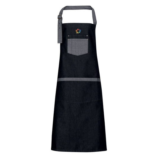 Artisan Collection by Reprime Unisex Domain Contrast Denim Bib Apron Embroidery - Mato & Hash