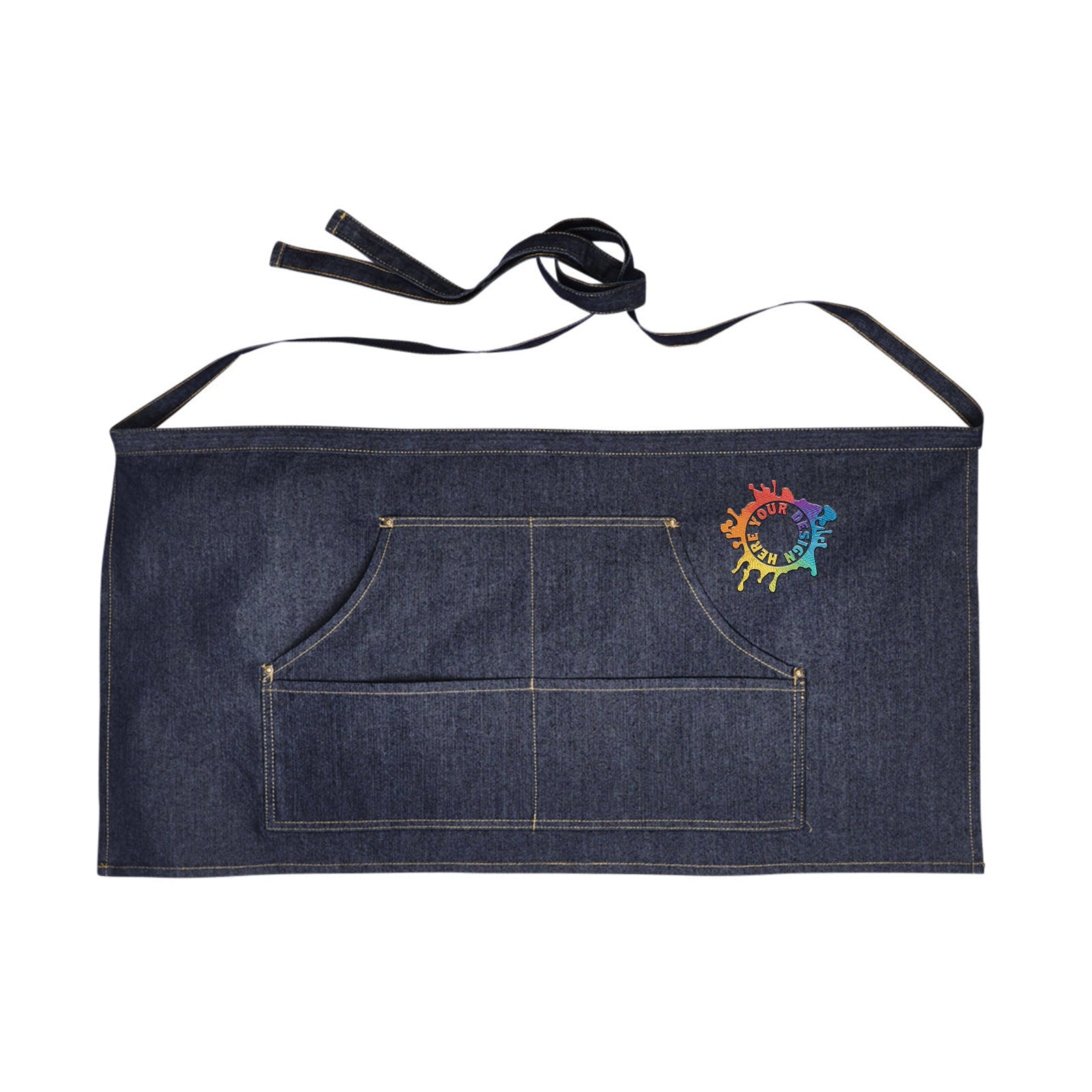 Artisan Collection by Reprime Unisex Jeans Stitch Denim Waist Apron Embroidery - Mato & Hash