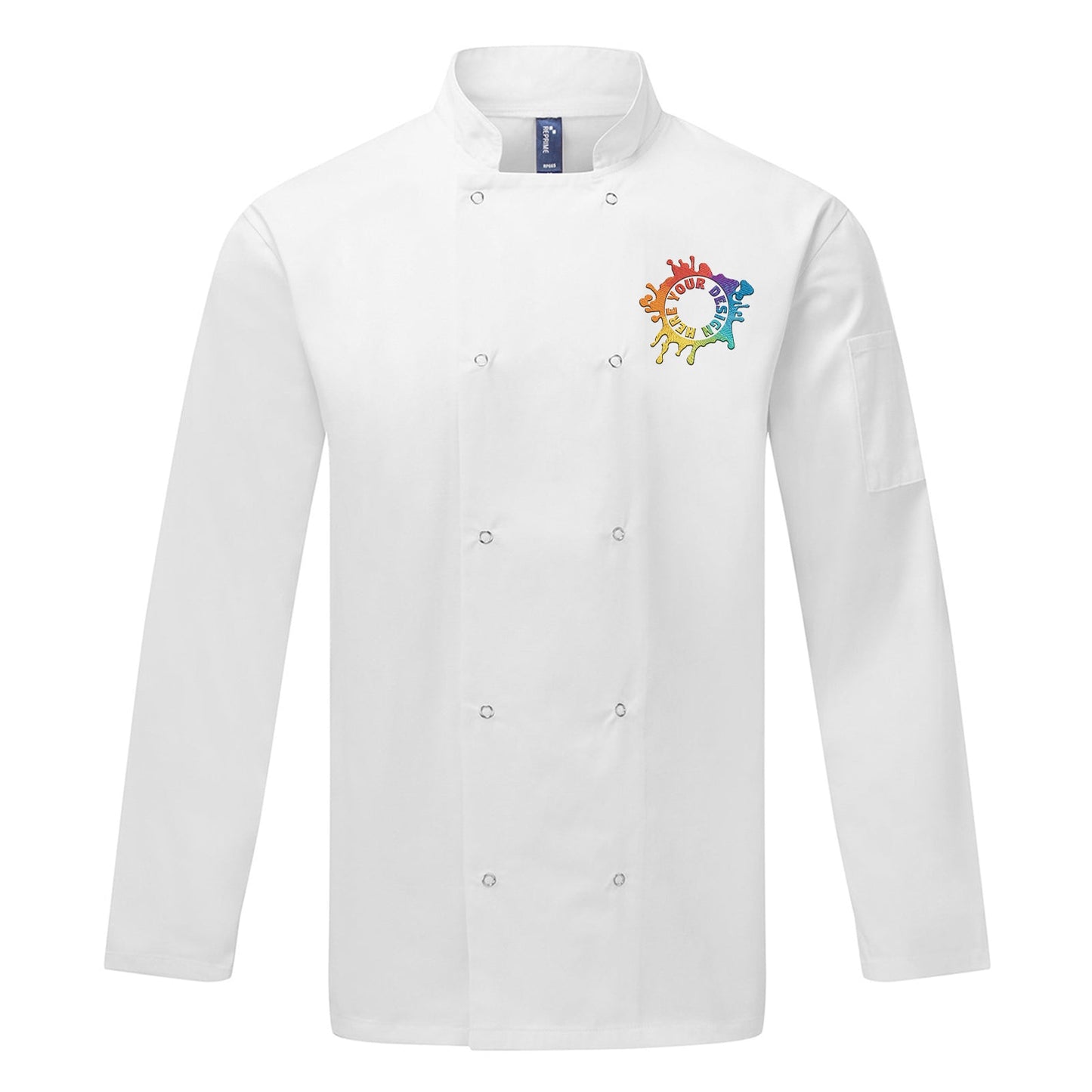 Artisan Collection by Reprime Unisex Studded Front Long-Sleeve Chef's Coat Embroidery - Mato & Hash