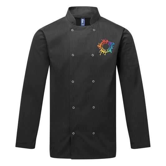 Artisan Collection by Reprime Unisex Studded Front Long-Sleeve Chef's Coat Embroidery - Mato & Hash