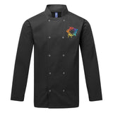 Artisan Collection by Reprime Unisex Studded Front Long-Sleeve Chef's Coat Embroidery