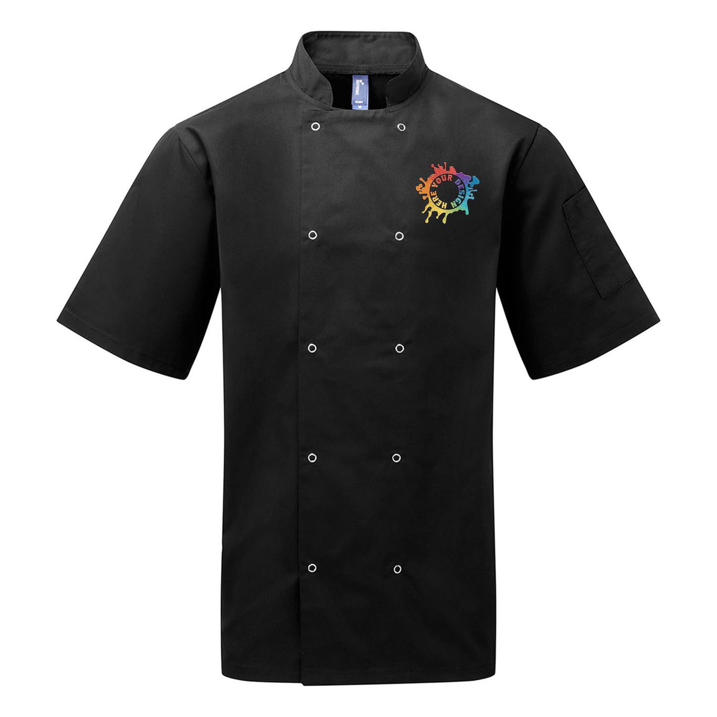 Artisan Collection by Reprime Unisex Studded Front Short-Sleeve Chef's Coat - Mato & Hash