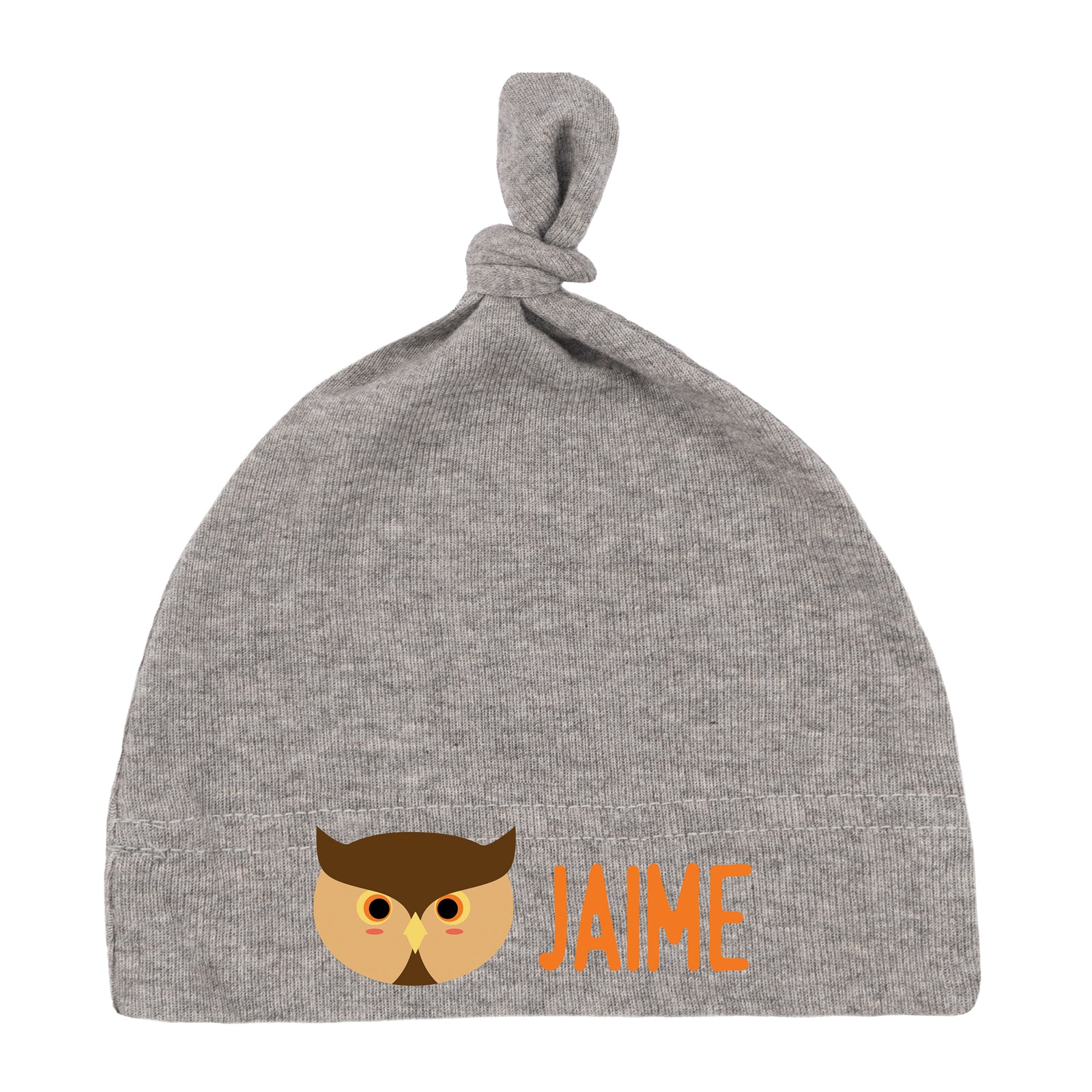 Assorted Animals Custom Name Baby Hat w/ Adjustable Top Knot - Mato & Hash