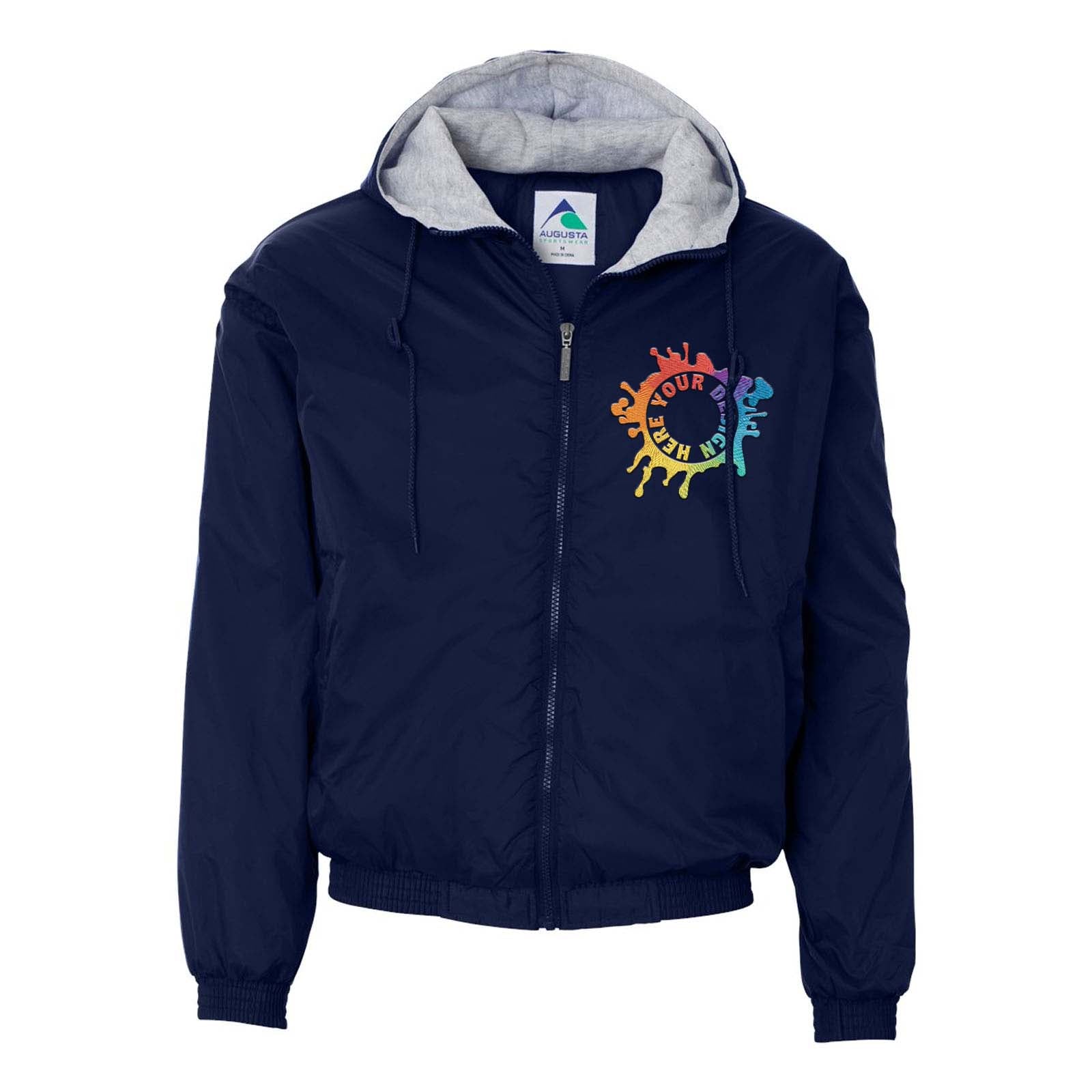 Augusta Sportswear Fleece Lined Hooded Jacket Embroidery - Mato & Hash