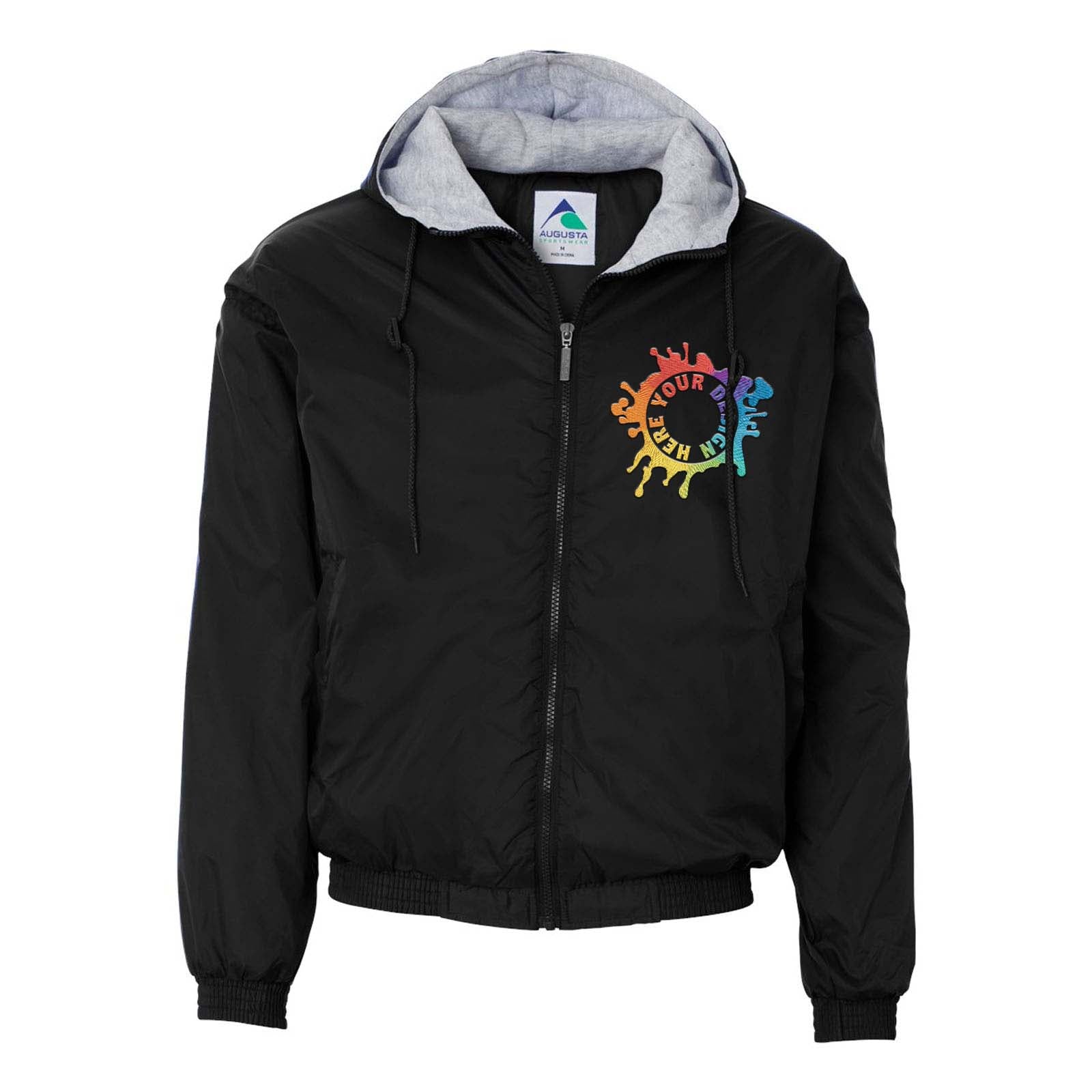 Augusta Sportswear Fleece Lined Hooded Jacket Embroidery - Mato & Hash