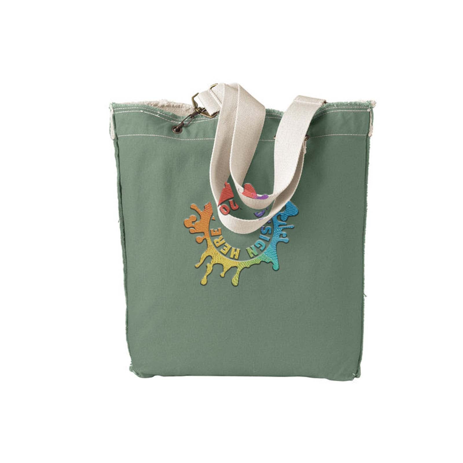 Authentic Pigment Direct-Dyed Raw-Edge Tote Embroidery - Mato & Hash