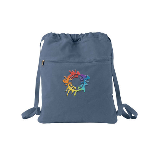 Authentic Pigment Pigment-Dyed Canvas Cinch Sack Embroidery - Mato & Hash