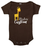 Baby Giraffe Custom Text Baby Romper - Mato & Hash