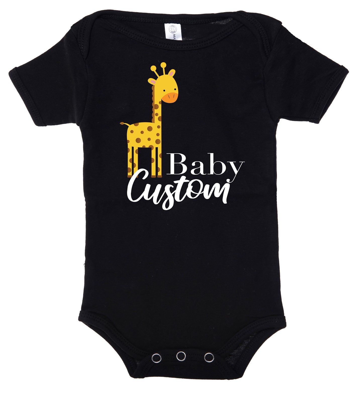Baby Giraffe Custom Text Baby Romper - Mato & Hash
