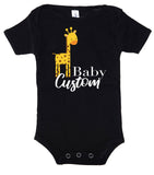 Baby Giraffe Custom Text Baby Romper