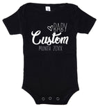Baby Heart Custom Name & Date Cotton Baby Romper