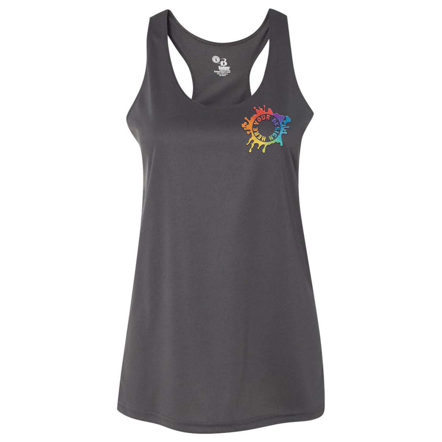 Badger Women's B-Core Racerback Tank Top Embroidery - Mato & Hash