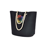 BAGedge Polyester Canvas Rope Tote Embroidery