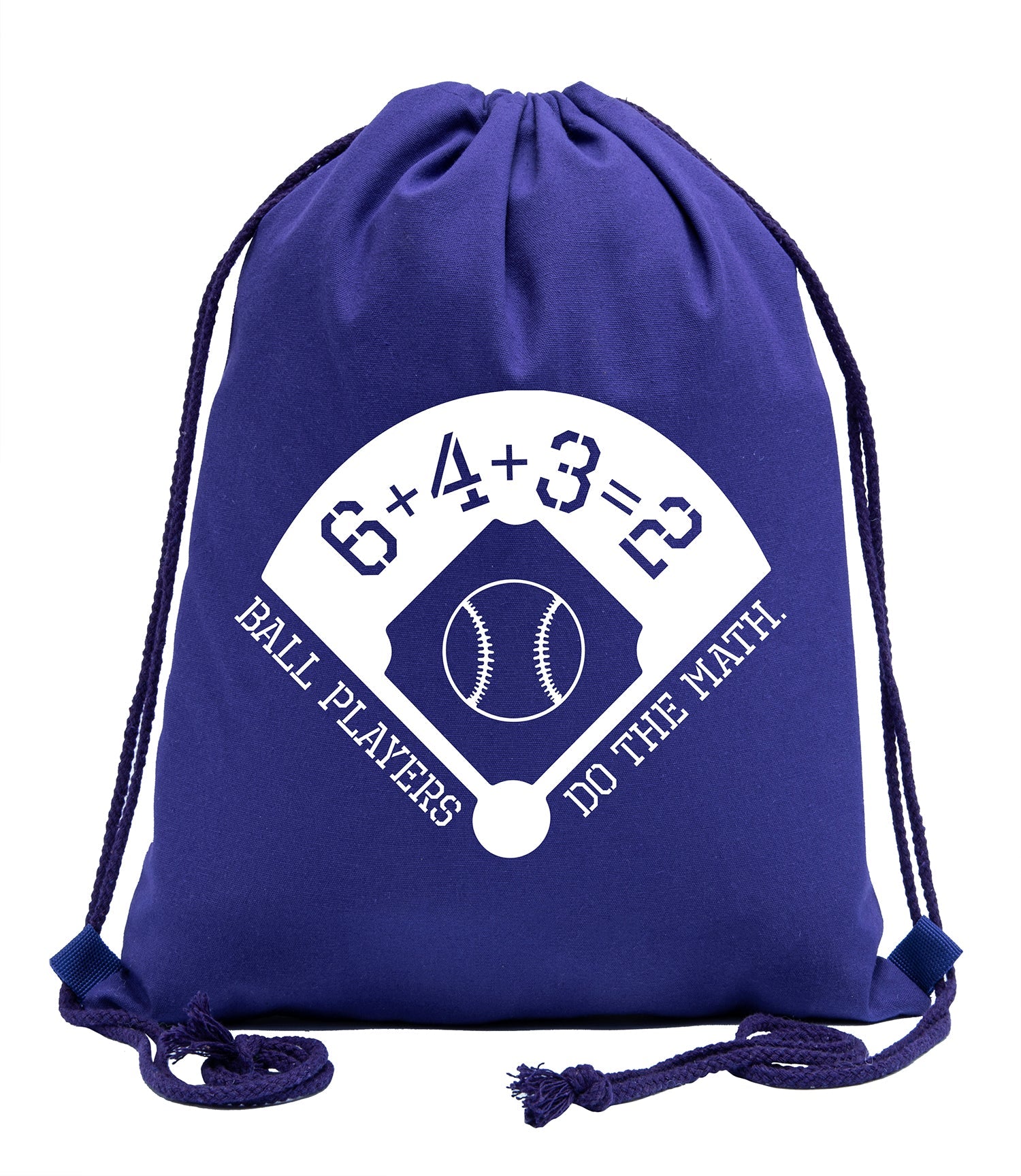 Ball Players Do the Math Baseball Cotton Drawstring Bag