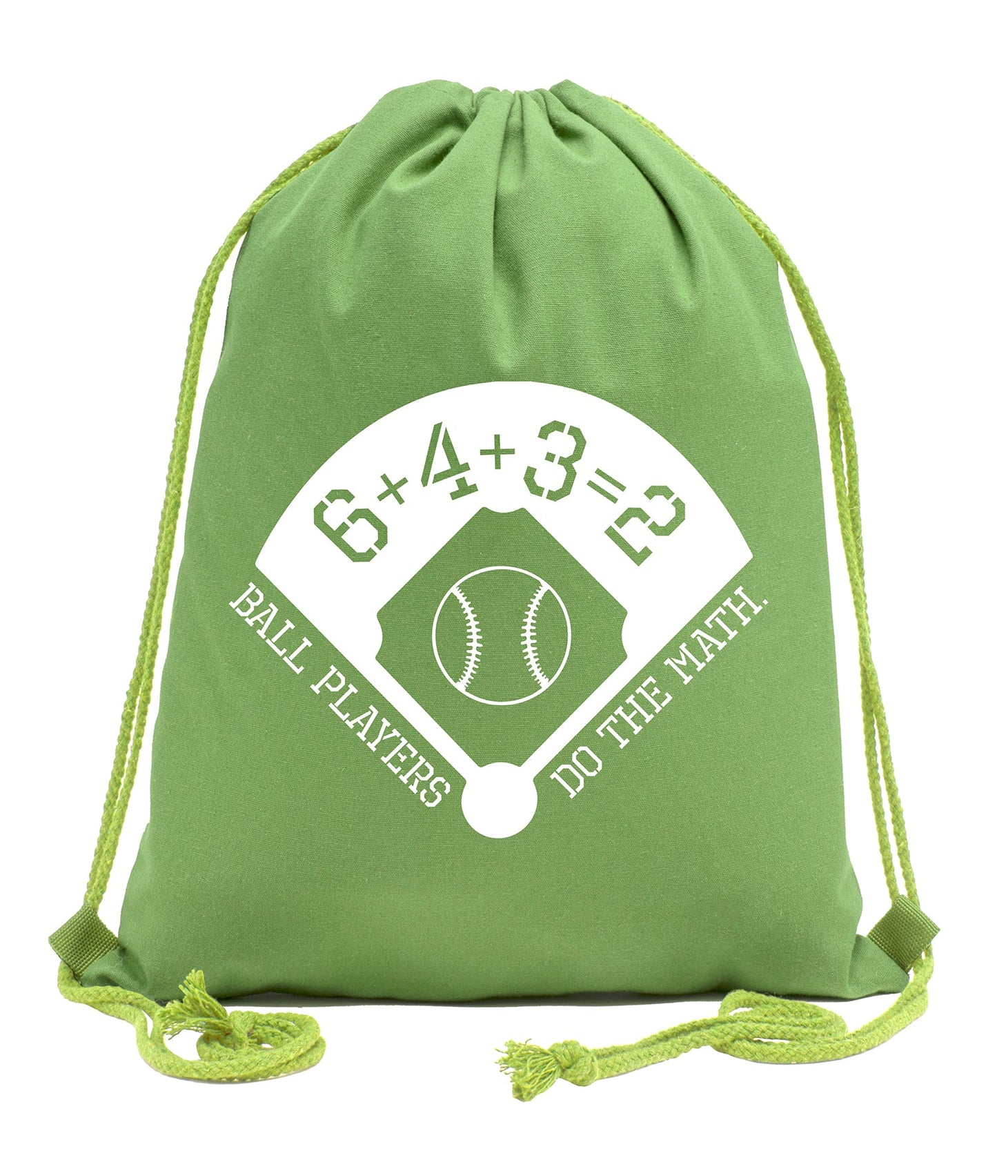Ball Players Do the Math Baseball Cotton Drawstring Bag