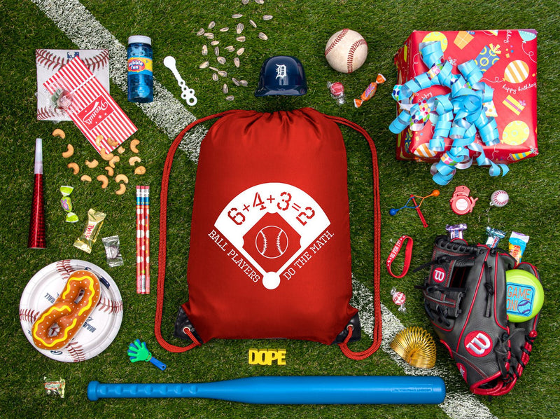 Accessory - Mato & Hash Boys Drawstring Backpack Baseball Bags 1-10 Pack Bulk Options - Baseball Math