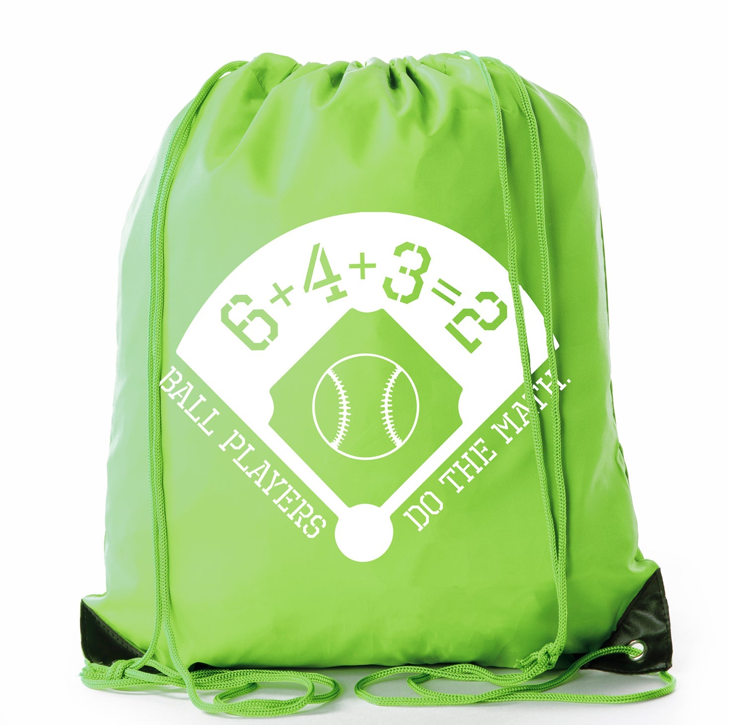 Ball Players Do the Math Baseball Polyester Drawstring Bag