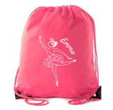 Ballerina Développé Custom Name Polyester Drawstring Bag