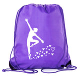 Accessory - Dance Bags, Ballet Backpacks For Girls, Dance Drawstring Cinch Backpacks - Hearts