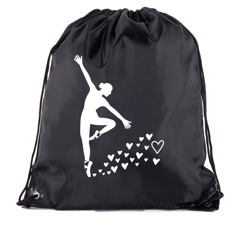 Ballerina & Hearts Polyester Drawstring Bag