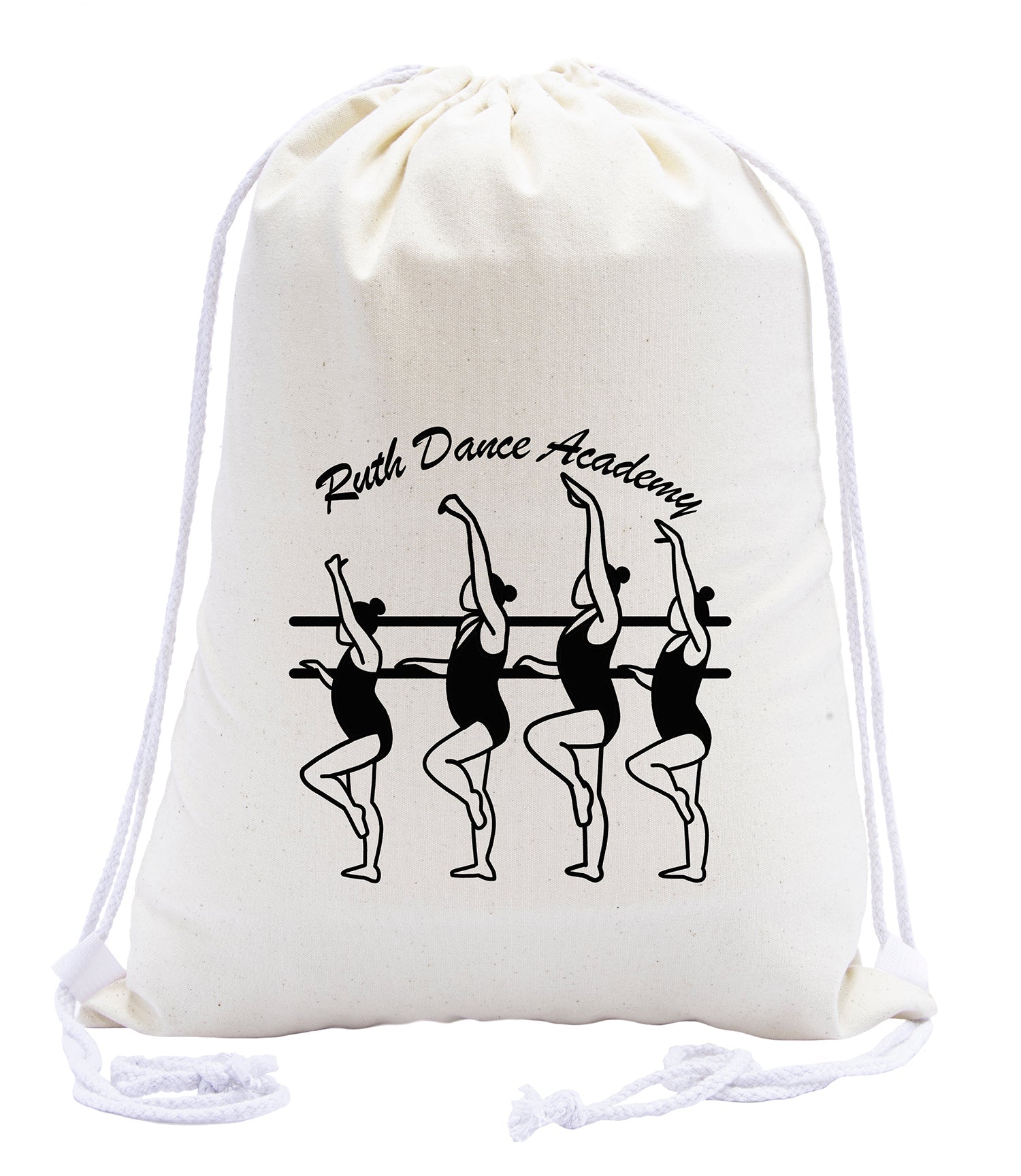 Ballerinas on Barre Custom Cotton Drawstring Bag