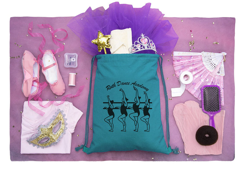 Ballerinas on Barre Custom Cotton Drawstring Bag