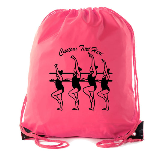 Ballerinas on Barre Custom Polyester Drawstring Bag