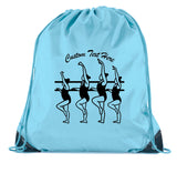 Ballerinas on Barre Custom Polyester Drawstring Bag