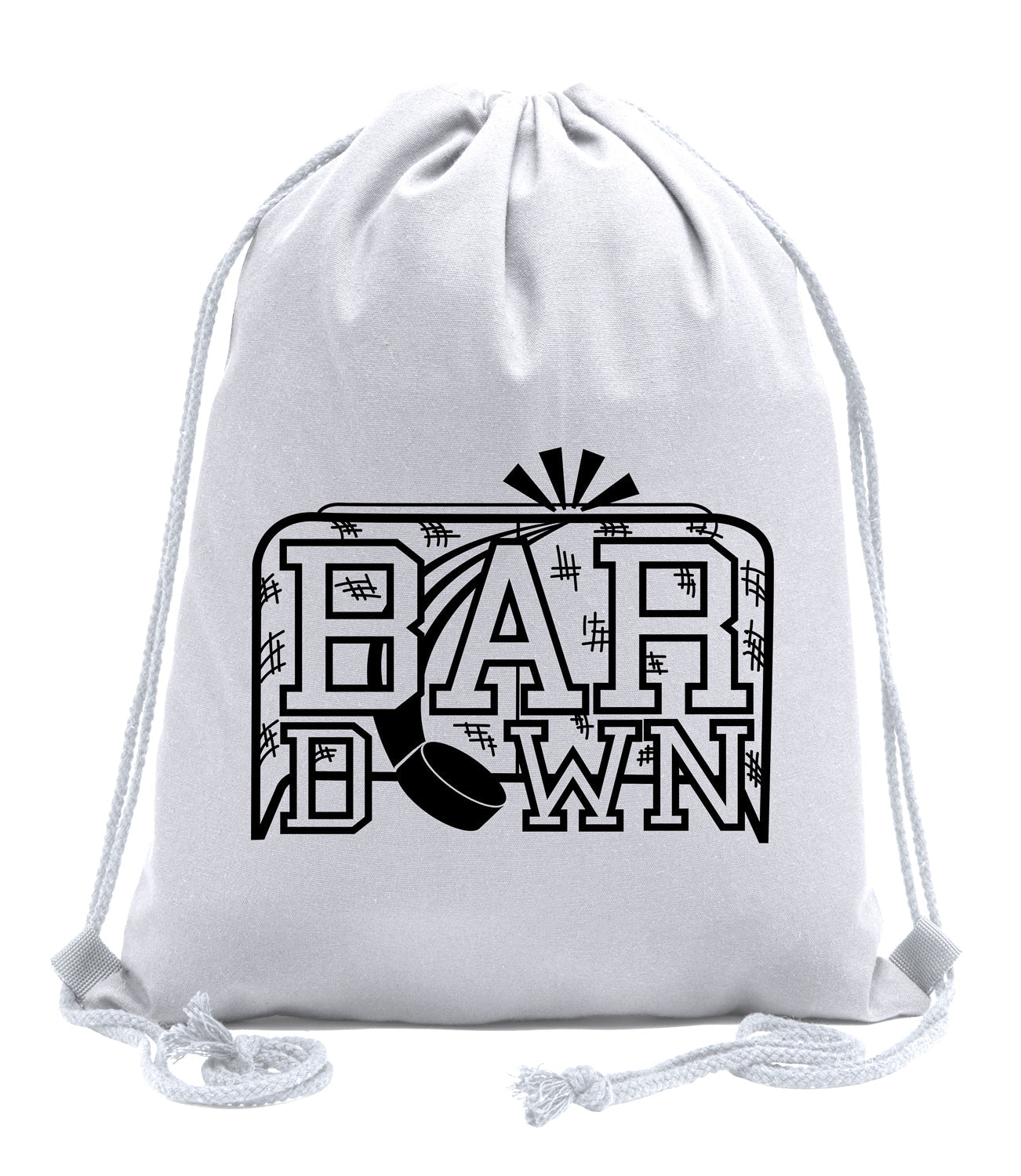 Bar Down Hockey Cotton Drawstring Bag