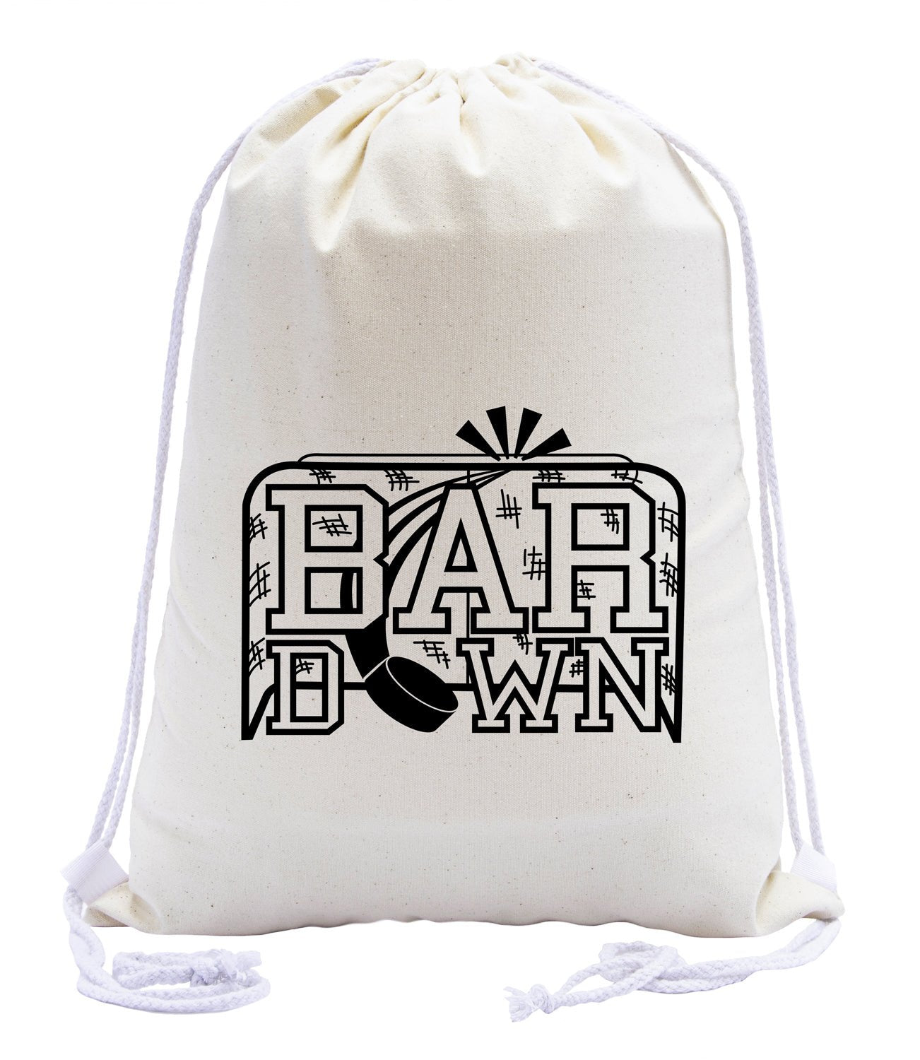 Bar Down Hockey Cotton Drawstring Bag