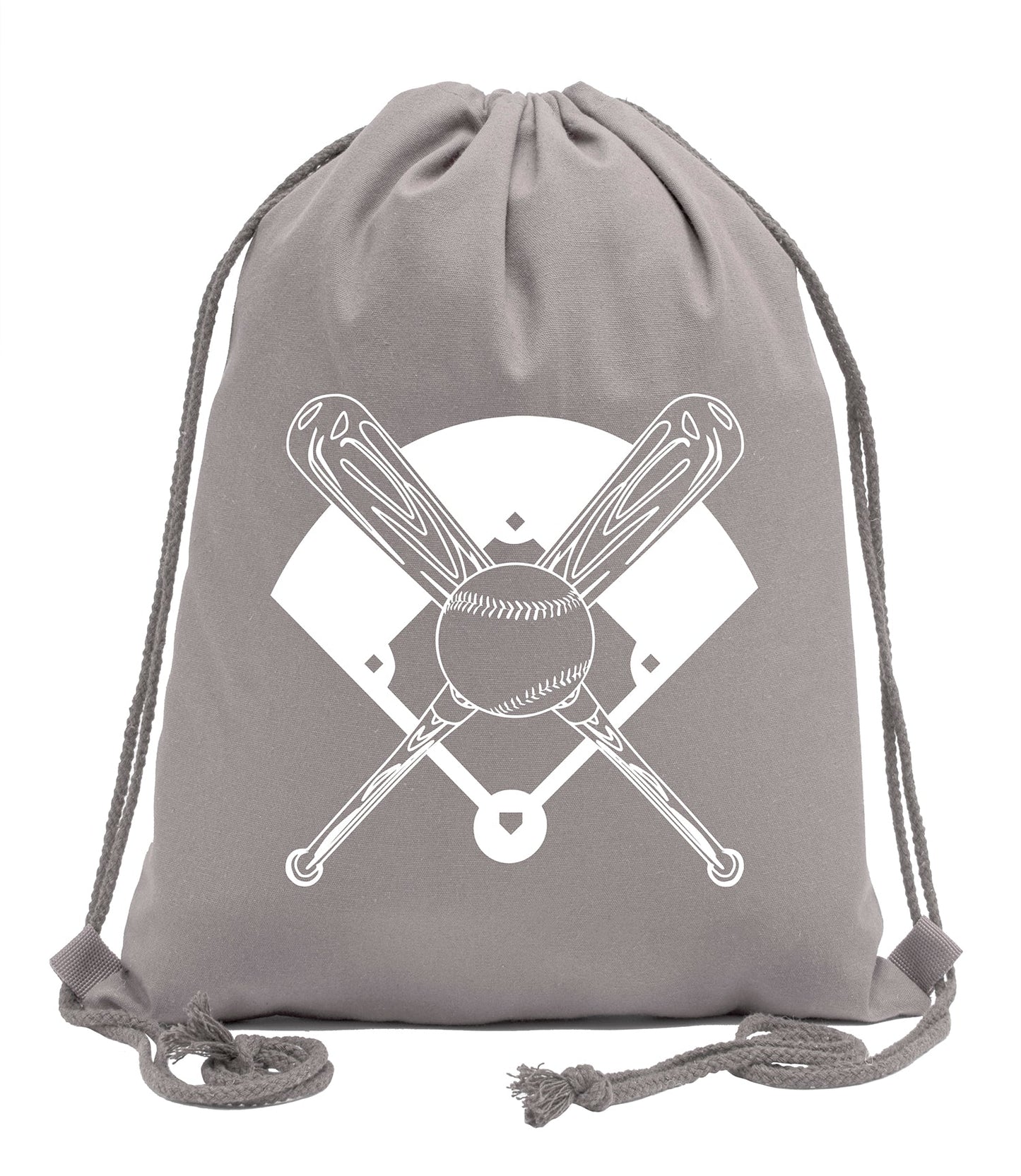 Bats, Baseball & Diamond Cotton Drawstring Bag