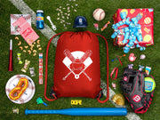 Bats, Baseball & Diamond Polyester Drawstring Bag